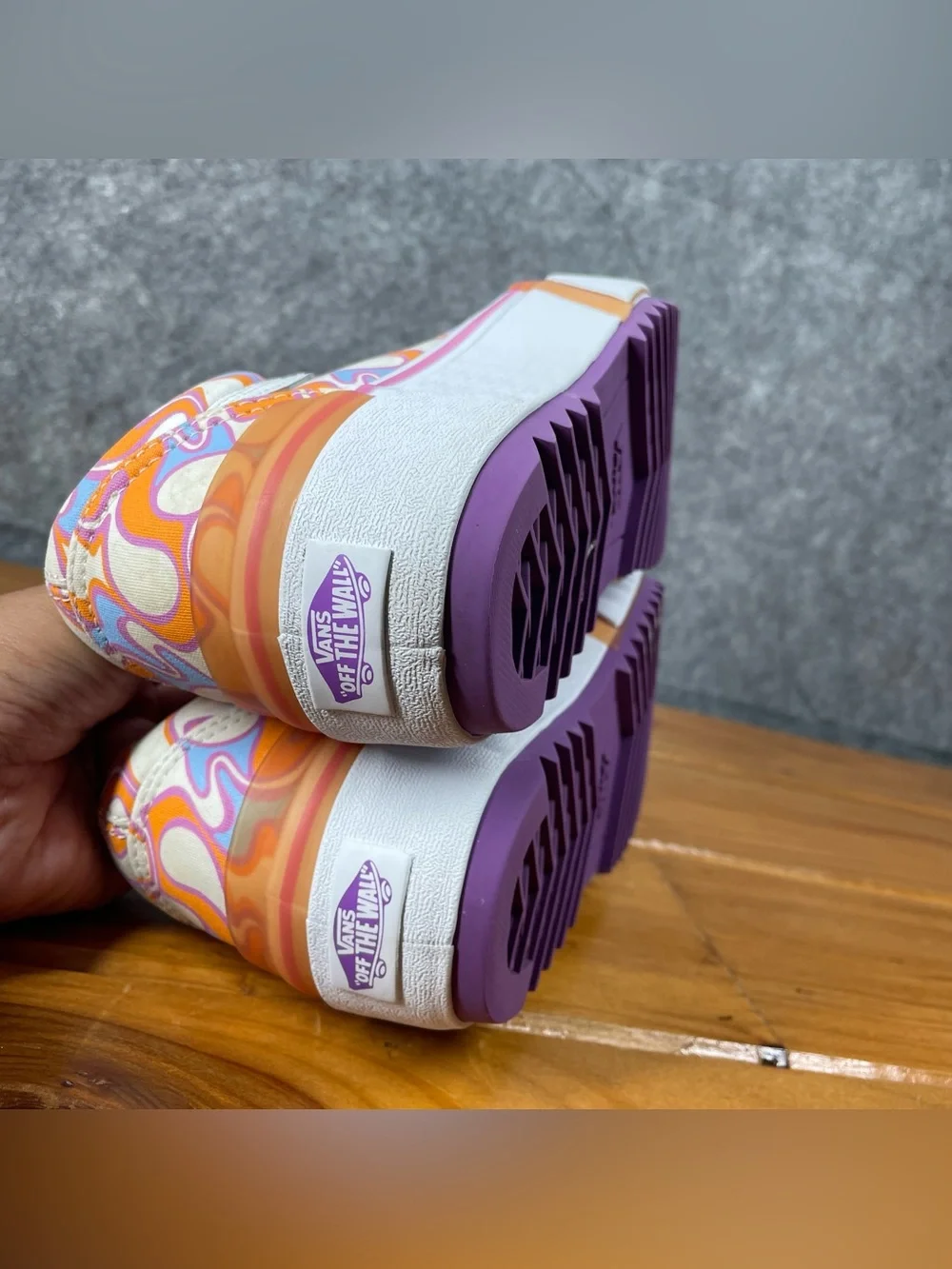 Vans Old Skool Stacked Womens Size 8 / Men 6.5 UV Ink Peace Platform Psychedelic
